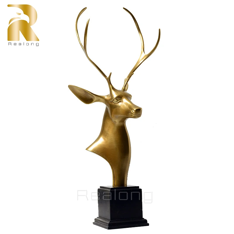 Modern Art Bronze Deer Statues Large Bronze Deer Sculpture Modern Home Decoration Deer Art Sculpture Ornament Craft Luxury Gifts