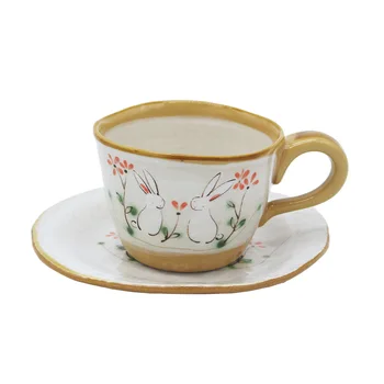 

1pc Coffee Cups Set with Flower Printed Ceramic Coffe Mug Tea cups Set Porcelain Teacups Set