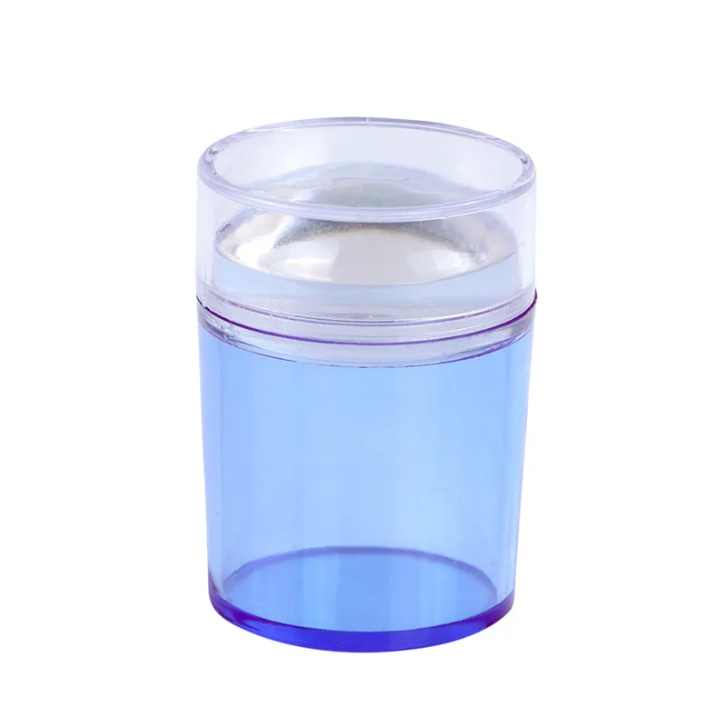

1 Set Nail Art Templates Jelly Silicone Nail Stamping Plate Scraper with Cap Blue Red Purple Glitter Stamp Manicure Tools
