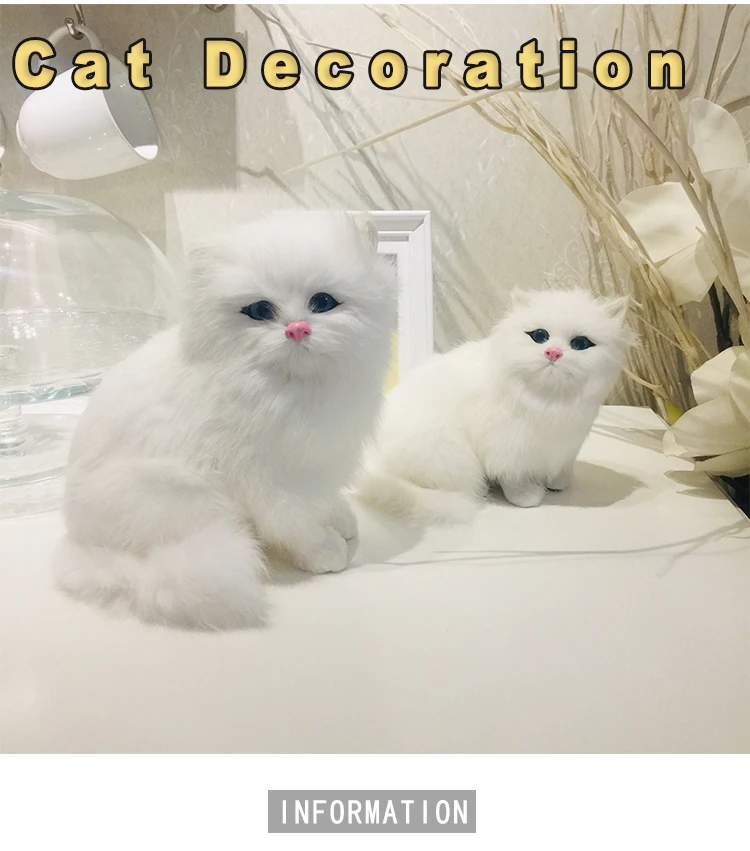 シミュレーションかわいい白毛皮ペルシャ猫ぬいぐるみリアルな子猫動物子供のおもちゃ誕生日ギフトfestiveal装飾飾りペット Stuffed Plush Animals Aliexpress