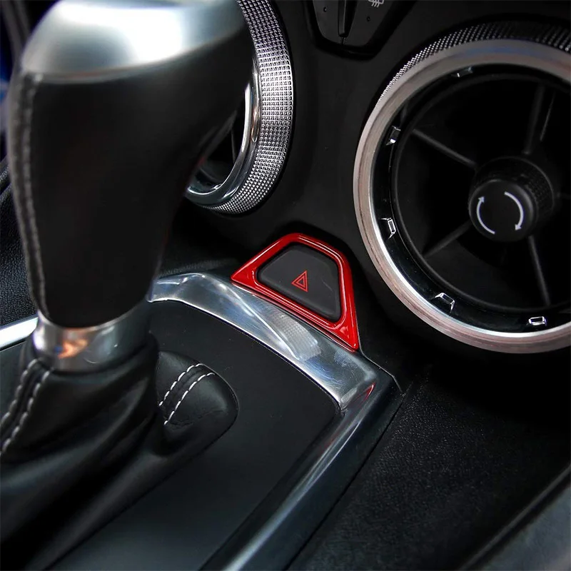 ABS аварийная лампа Кнопка рамка Крышка отделка красный для Chevrolet Camaro автомобильные аксессуары Интерьер Литье