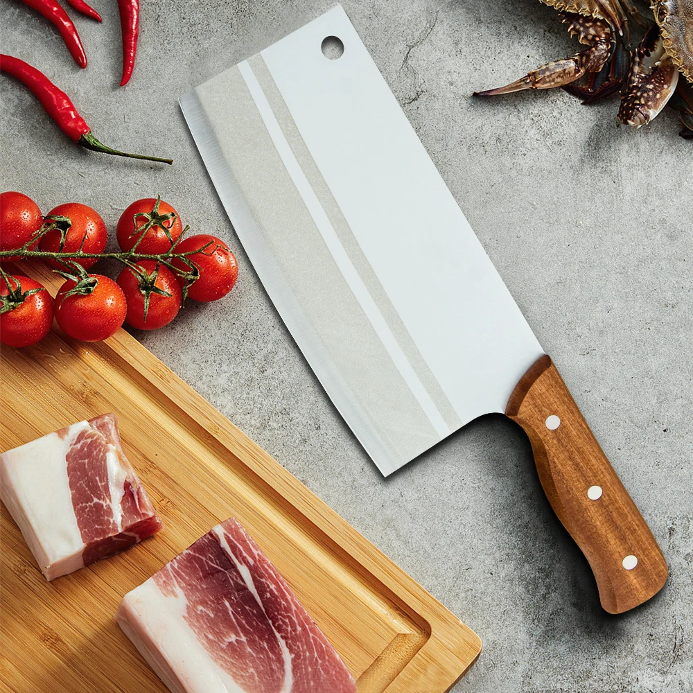 Китайский Мясницкий кухонный нож шеф повара из нержавеющей стали полный ручной