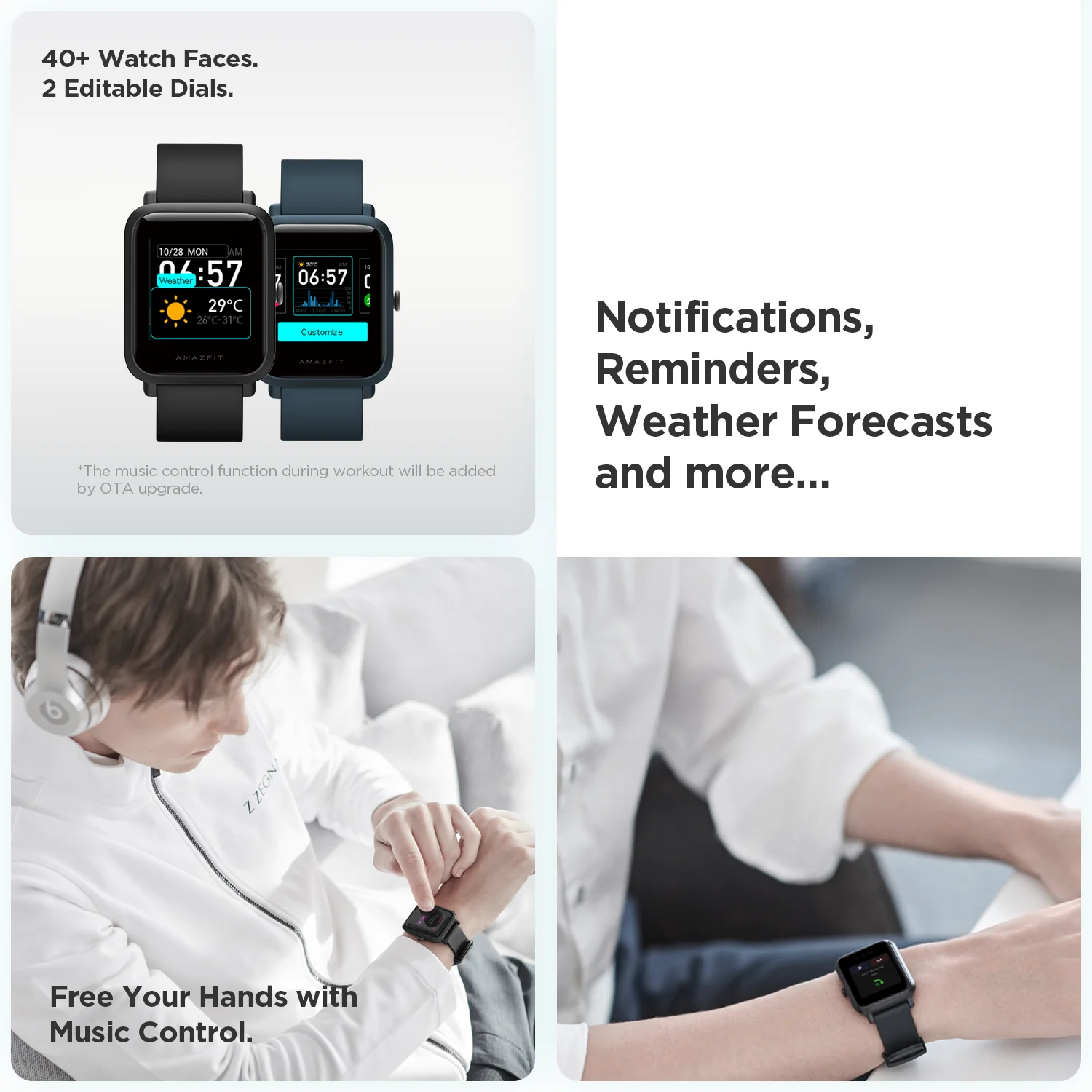 In Stock Global Amazfit Bip S Lite Fitness Smartwatch 40 Days Battery Life Color Display Smart Watch For Android Ios Phone Smart Watches Aliexpress