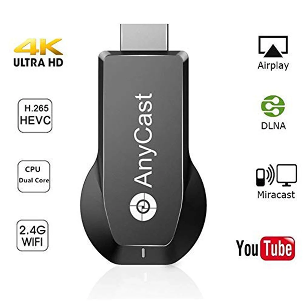 Anycast in tv Stick M100 2,4G 4K Miracast HDMI Wifi беспроводной адаптер Wifi Дисплей литой приемник ключ для IOS android Windows