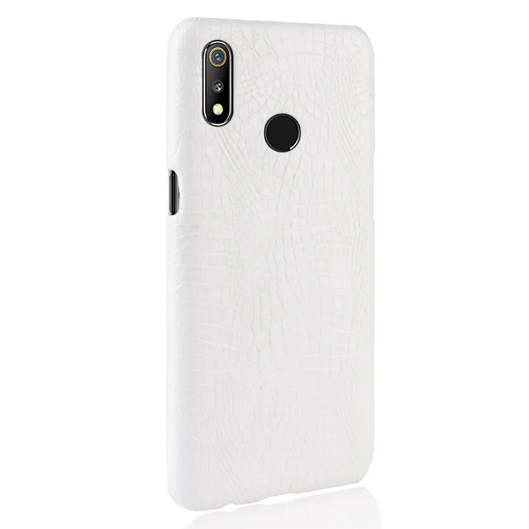 Белый Realme 3 Pro Чехол Oppo Realme X Lite ретро искусственная крокодиловая кожа Жесткий чехол для Oppo Realme3 Pro RMX1851 чехол для телефона - Цвет: Белый
