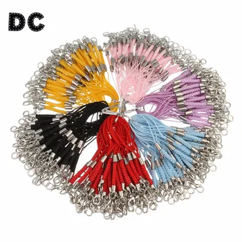 

50pcs/lot Braided Lanyard Cell Phone Straps Mobile Phone Chains Key chain Bag Charms Pendant with Lobster Clasps DIY Making