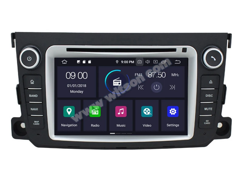 " Android 9,0 Pie OS автомобильный DVD мультимедийный плеер навигация gps радио для Mercedes-Benz Smart 2010- с 256 Гб HDD Поддержка