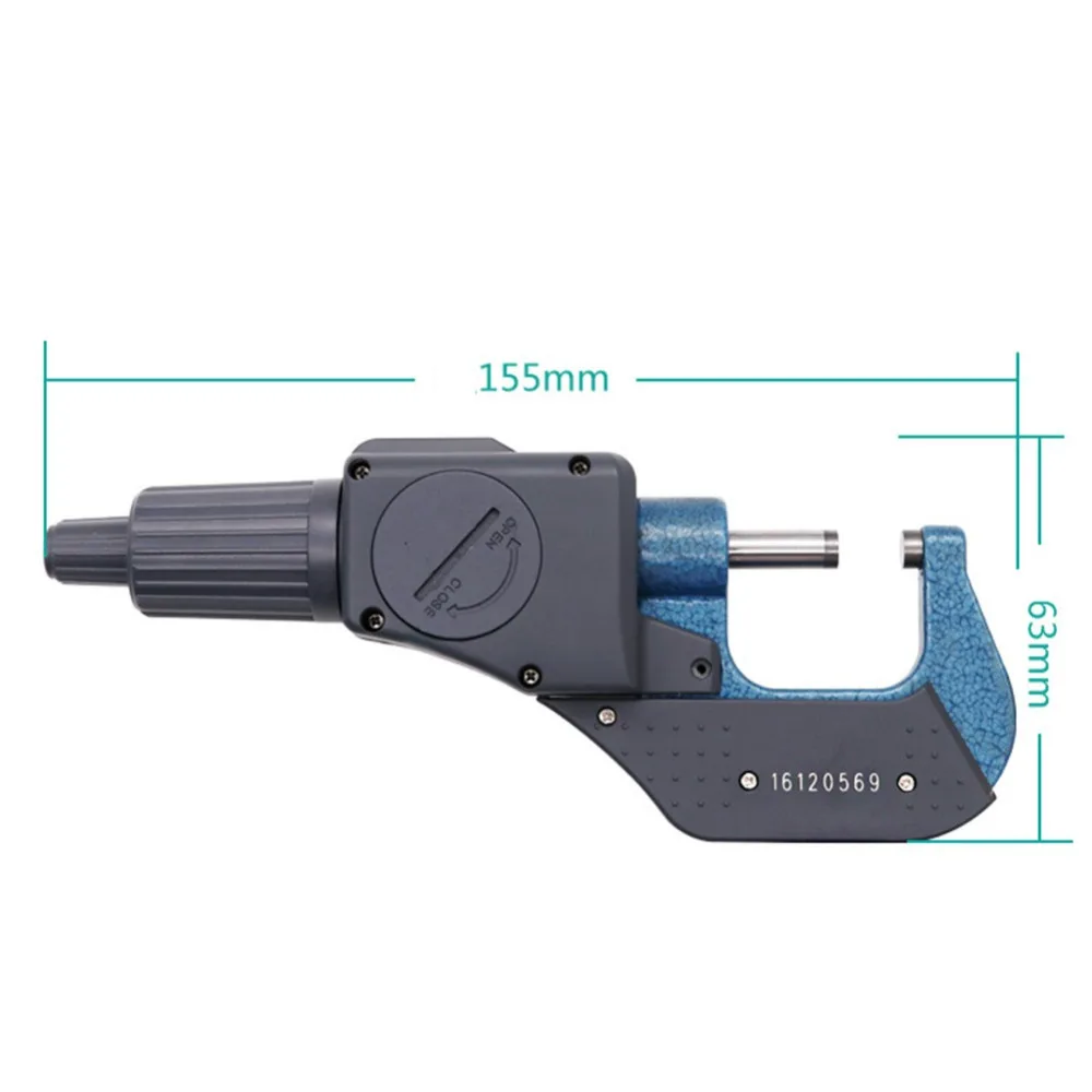Большой ЖК-дисплей 0-25 мм Цифровой Электронный микрометр сталь высокой точности 0,001 мм спиральный микрометр