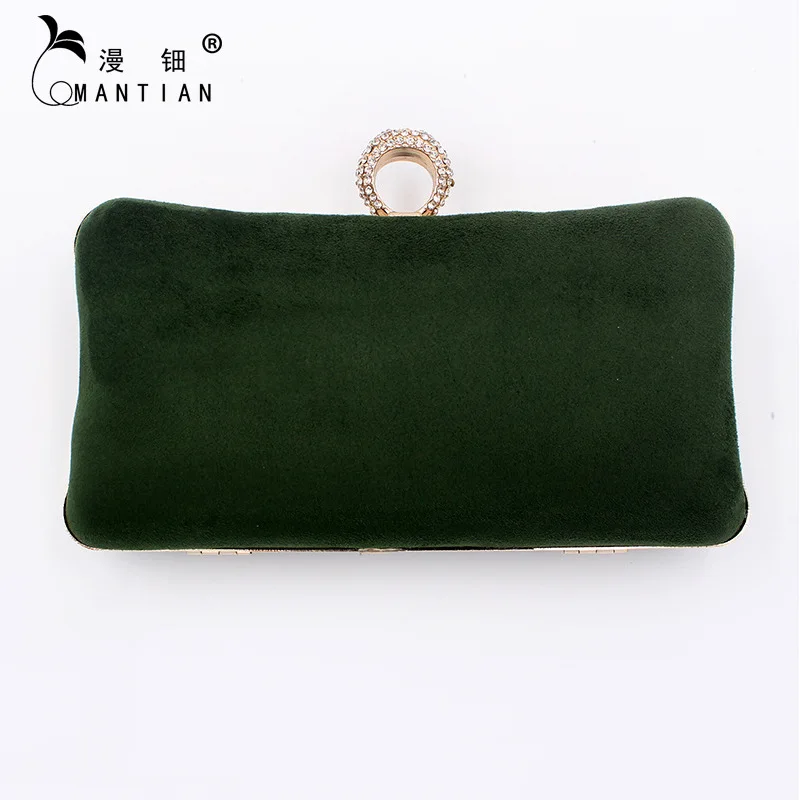 

Evening Bag Diamond Set Velvet Soft Surface Carrying WOMEN'S Bag Evening Bag Western Style Banquet Bag Women's