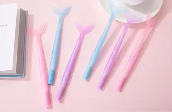 

soft silical mermaid gel pen cartoon neutral pen student prize school office black write pen promotion gift pen 0.5mm 48pc/lot