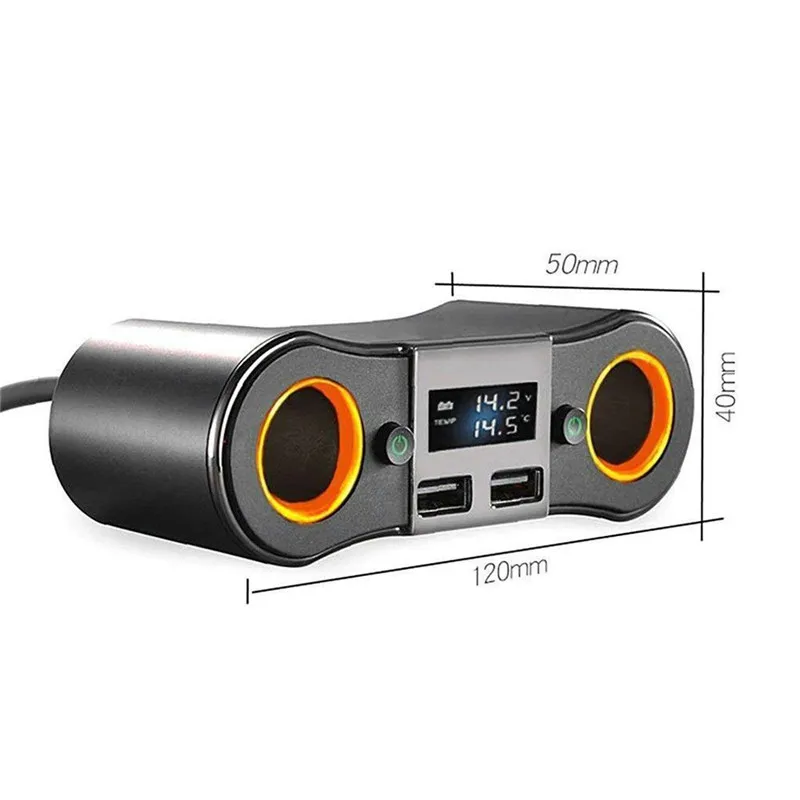 2 в 1 ZNB02 прикуриватель USB зарядное устройство адаптер 2-way двойная штепсельная розетка зарядное устройство Разветвитель 12 в автомобильный