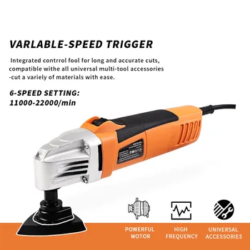 

Multifunction 6 Variable Speeds Cutting Oscillating Multi Tool Polishing Pure Copper Trimmer Renovator 11000-22000rpm Electric