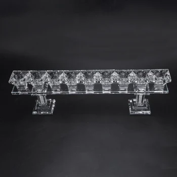 

Hot Sale Crystal Candle Holders 9 Hole Candlestick Candlelight Dinner Flower Vase Table Centerpiece Event Flower Rack Road Lea