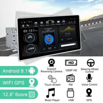 

Universal 12.8 inch 2K HD IPS Screen 180 Degree Rotation 2 Din Android 8.1 Car DVD GPS WIFI Player Radio Car Stereo 4G+32G