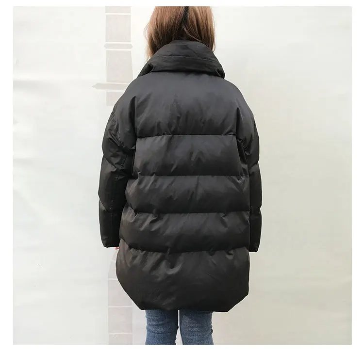 Большой размер, зимняя куртка 2019, женская утепленная парка со стоячим воротником, Повседневная Свободная хлопковая верхняя одежда, Женская
