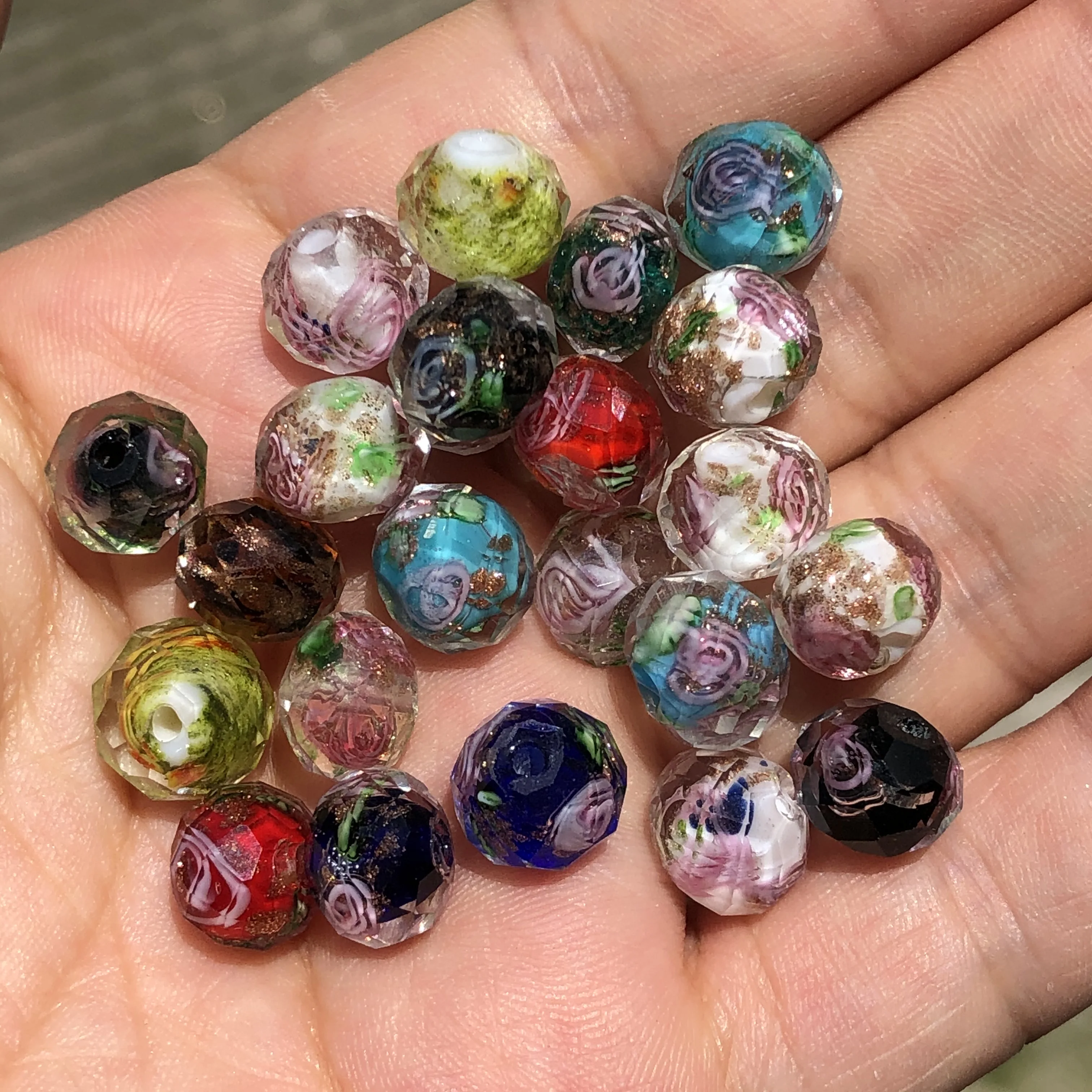 Glass Flower Beads Glass Beads Abrasive|lampwork Glass Beads 12mm