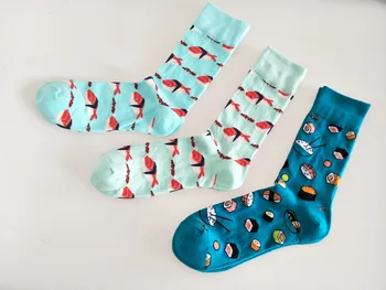 

men socks New European and American personality couple in socks socks sushi salmon cotton socks