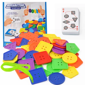 

Kids Buttons Rope Exercise Practical Ability Color Cognition Threading Game Childhood Wisdom Development Educational Toys
