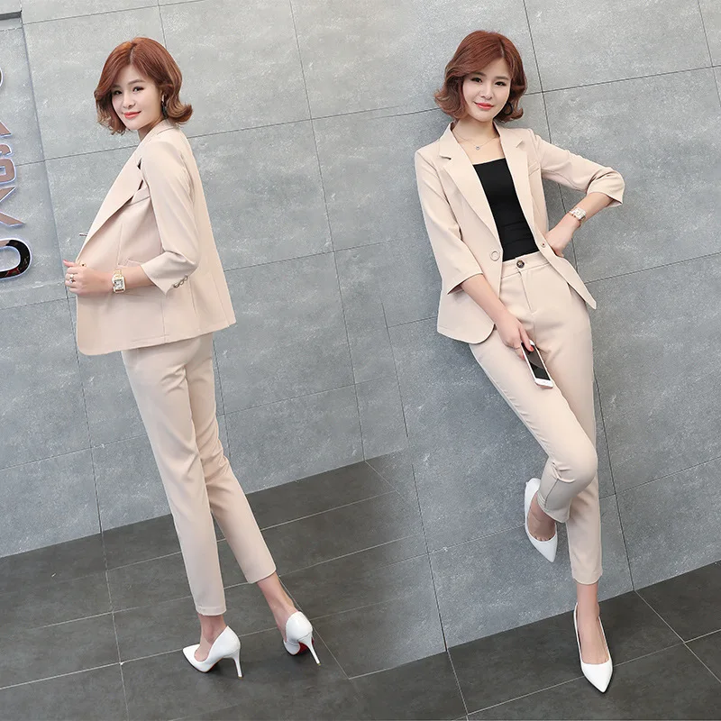 Vintage Autumn Winter Thicken Women Pant Suit Light Green Notched Blazer Jacket& Pant Office Wear Women Suits Female Sets