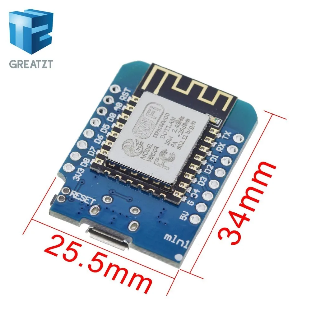 GREATZT ESP8266 ESP-12 ESP12 WeMos D1 Мини модуль Wemos D1 Мини WiFi макетная плата Micro USB 3,3 В на основе ESP-8266EX 11