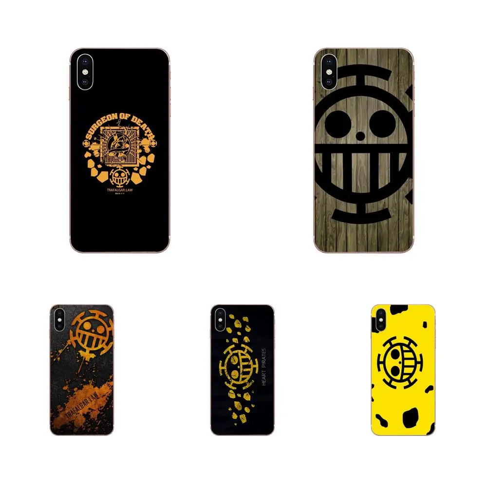 Одна деталь Trafalgar Law Skull Flagus для Apple IPhone X XS Max XR 4 4s 5 5C 5S SE 6 6S 7 8 Plus Мягкий чехол