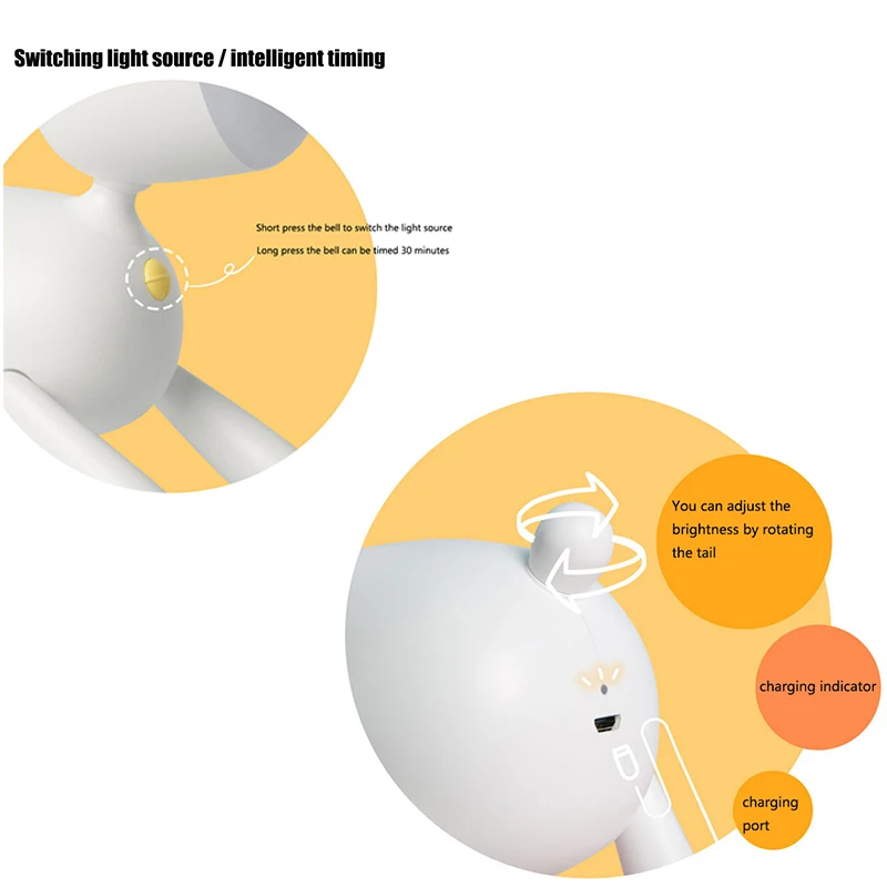 Лось Светодиодная настольная лампа с usb приведенный в действие Ночной светильник с сна светильник для чтения книг светильник детская спальня декоративные настольные лампы