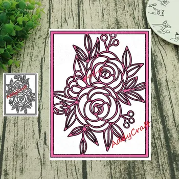 

Metal Cutting Dies Square flower background Scrapbooking Stencil Craft Cut Die For DIY Card Crafts Handmade