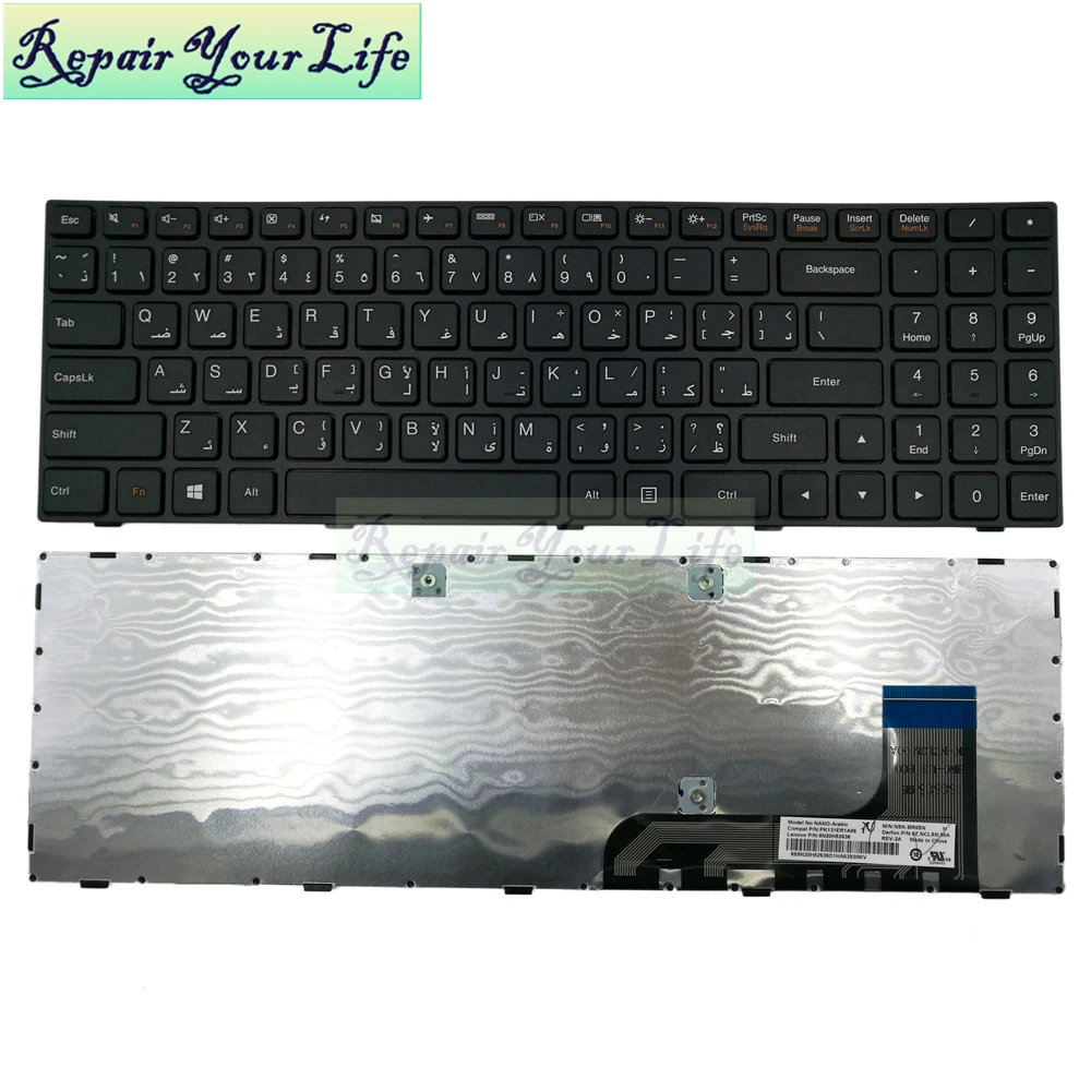 Клавиатура для ноутбука AR/Arabic Lenovo 100-15iby 9Z.NCLSN.00A 5N20H52636 PK131ER1A06 черный Лидер продаж |