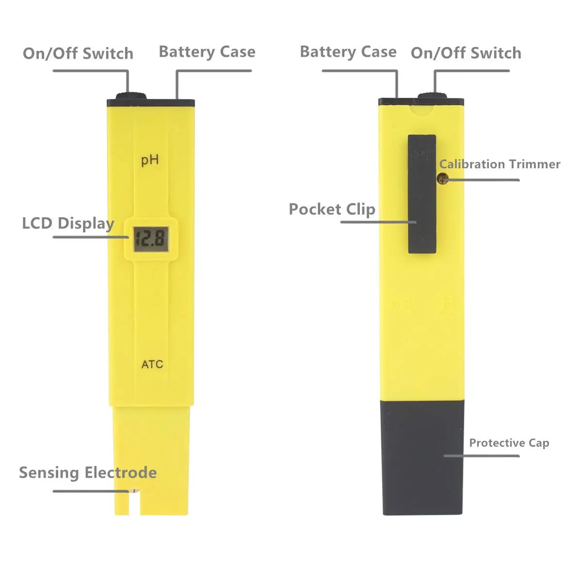 Digital PH Meter Pen PH Tester 0.01 High Accuracy with 2 Standard er Powders for Drinking Pool Soil Aquarium Water