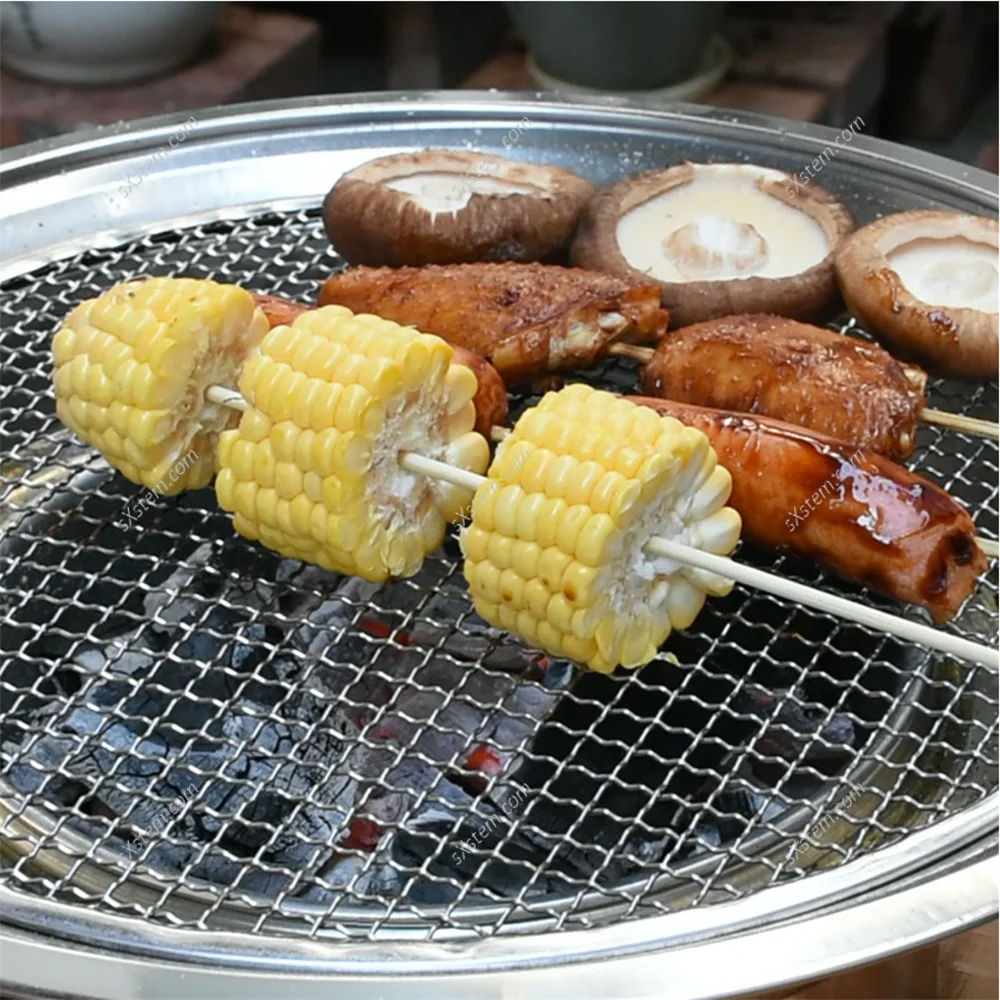 Grill De Barbecue Au Charbon De Bois En Acier Inoxydable Coréen