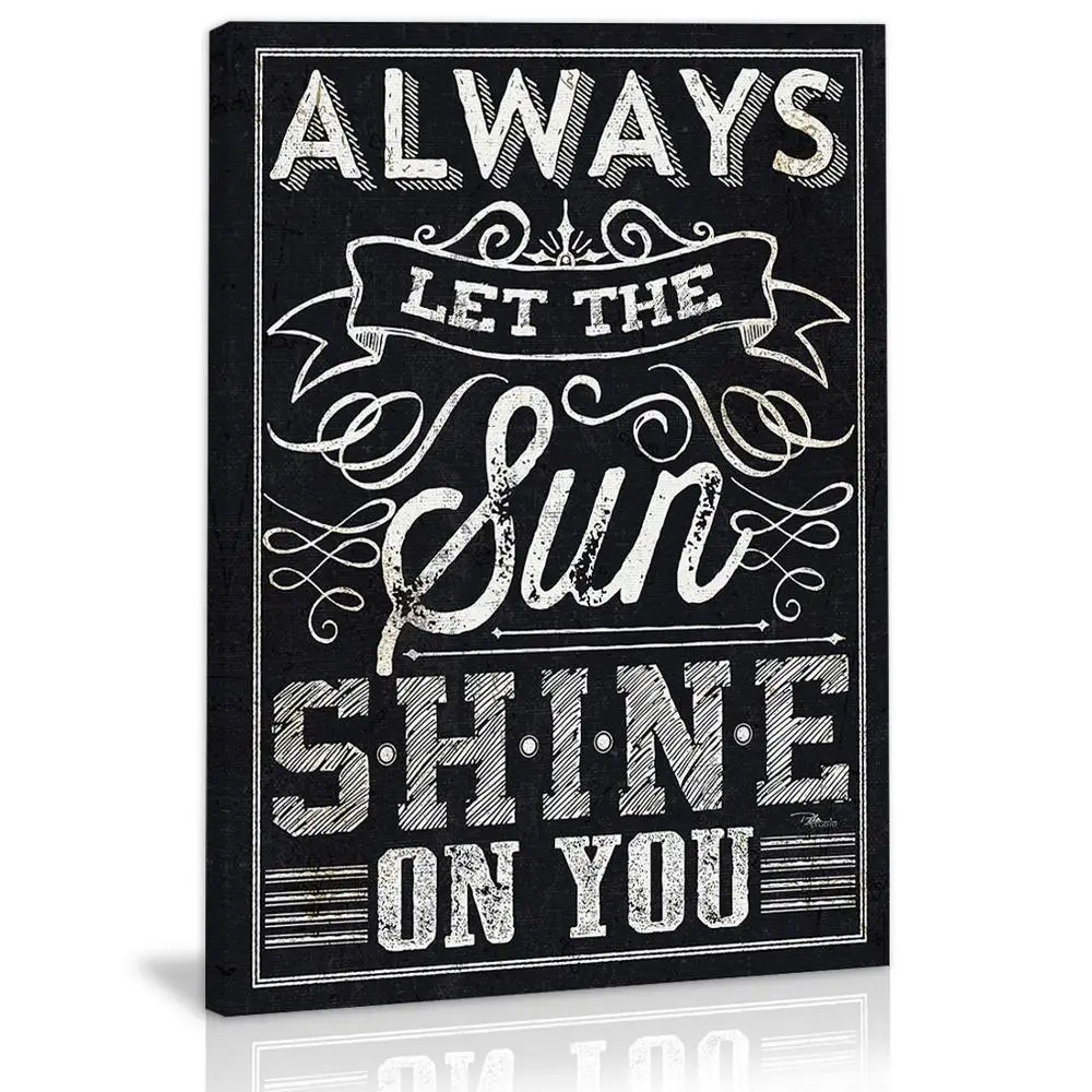 

Black and White Incentive Slogans Wall Art Decor Canvas Painting Kitchen Prints Pictures for Home Living Dining Room