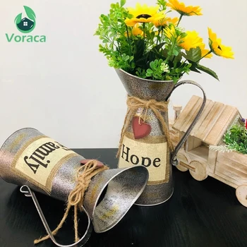 

Iron Flower Vase Home Decorative Iron Bottles Vases for Interior European Style Antique Finish Garden Flower Tool Pot Planting