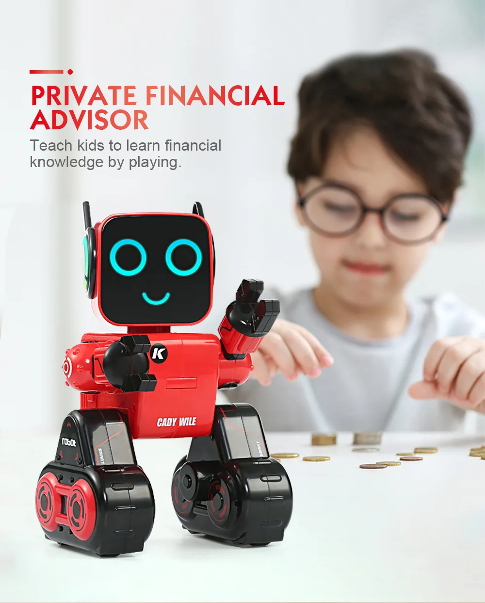 

YOOAP RC Robot Programmable Touch Voice Control Sing Dance Built-in Coin Bank Kids Toy toy robots toys for children