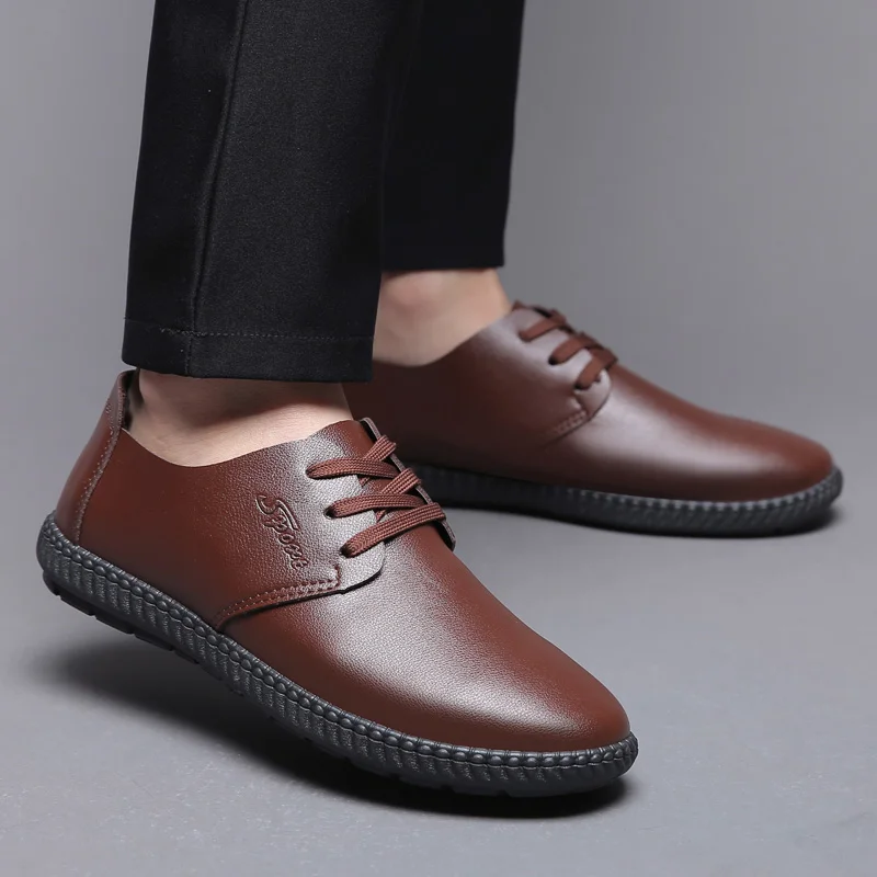2019 популярные классические деловые мужские модельные удобные простые офисные Нескользящие повседневные туфли с круглым носком