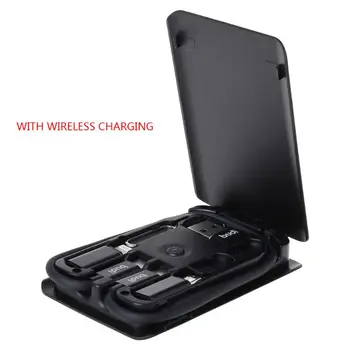 

Multifunctional Universal LED Light Type C Portable Data Cable Smart Adapter Card Storage Box Support Wireless charging