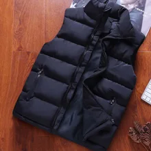Мужское пальто, пуховое перо, хлопковый жилет, мужской осенний и зимний теплый жилет, без рукавов, хлопковая стеганая одежда, корейский стиль, тренд, Waistcoa