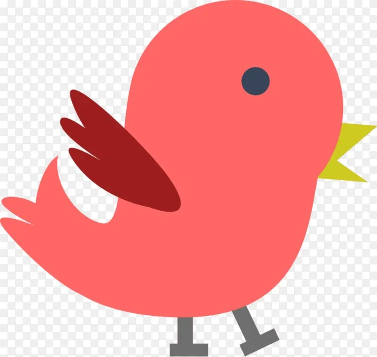 小鸟宝宝可爱剪贴画-粉红鸟