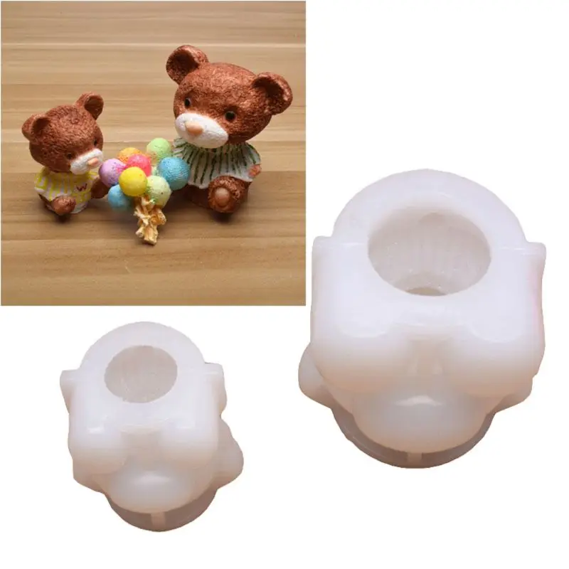 

Handmade 3D Cartoon Bear Ice Tray Mould Silicone Soap Candle Ice Tray Resin Casting Silicone Molds Art Craft DIY Tools