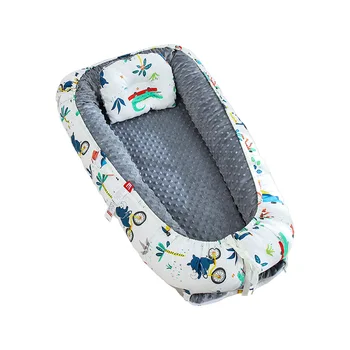 

Portable Baby Nest Bed Crib Travel Bed for Boys Girls Pillow Infant Cotton Cradle Newborn Lounger Baby Bassinet Bumper Bed