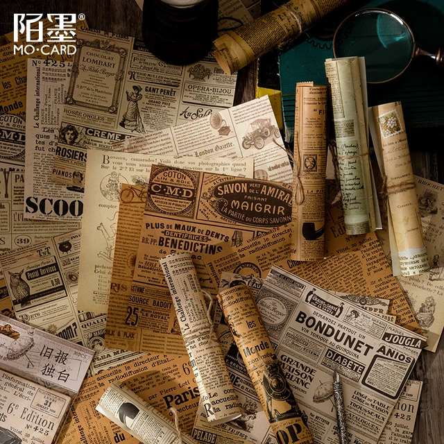 30 hojas/Paquete de estilo Vintage diario Scrapbooking Material de papel con letras Floral café mundo mapa arte Diy proyecto materiales - AliExpress