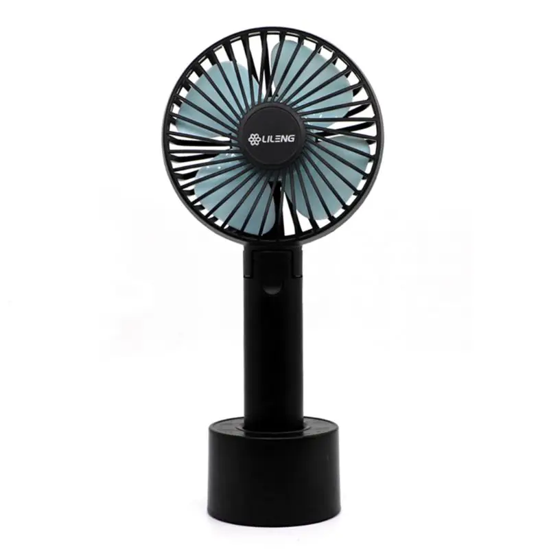 black Мини Портативный ручной вентилятор с подставкой Колыбель зарядка через usb бесшумный охлаждающий вентилятор кулер для студентов Крытый Открытый использование поставки 4XFB - Цвет: black