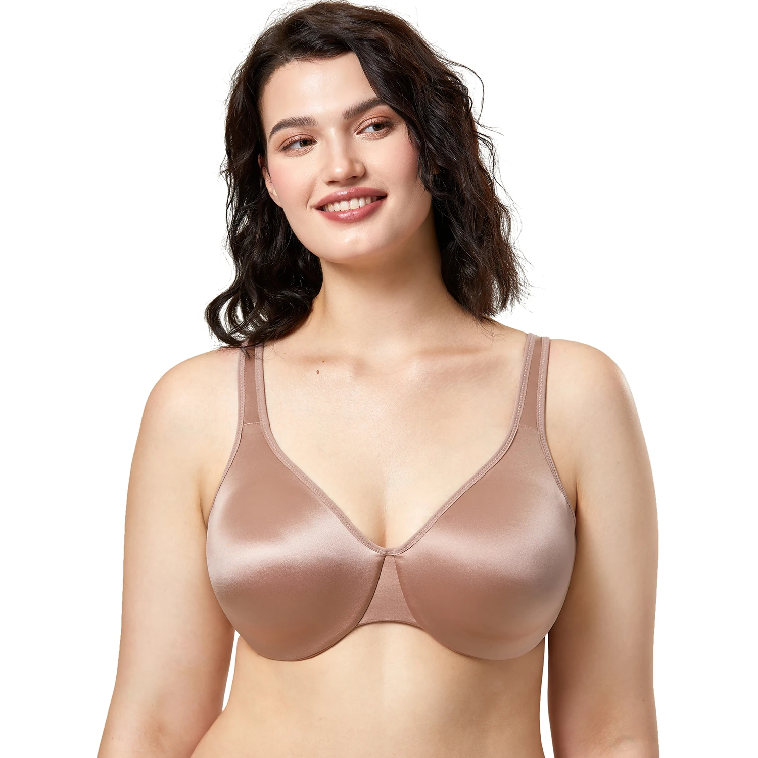 Women's Wireless Plus Size Seamless T Shirt Bra Comfort Full