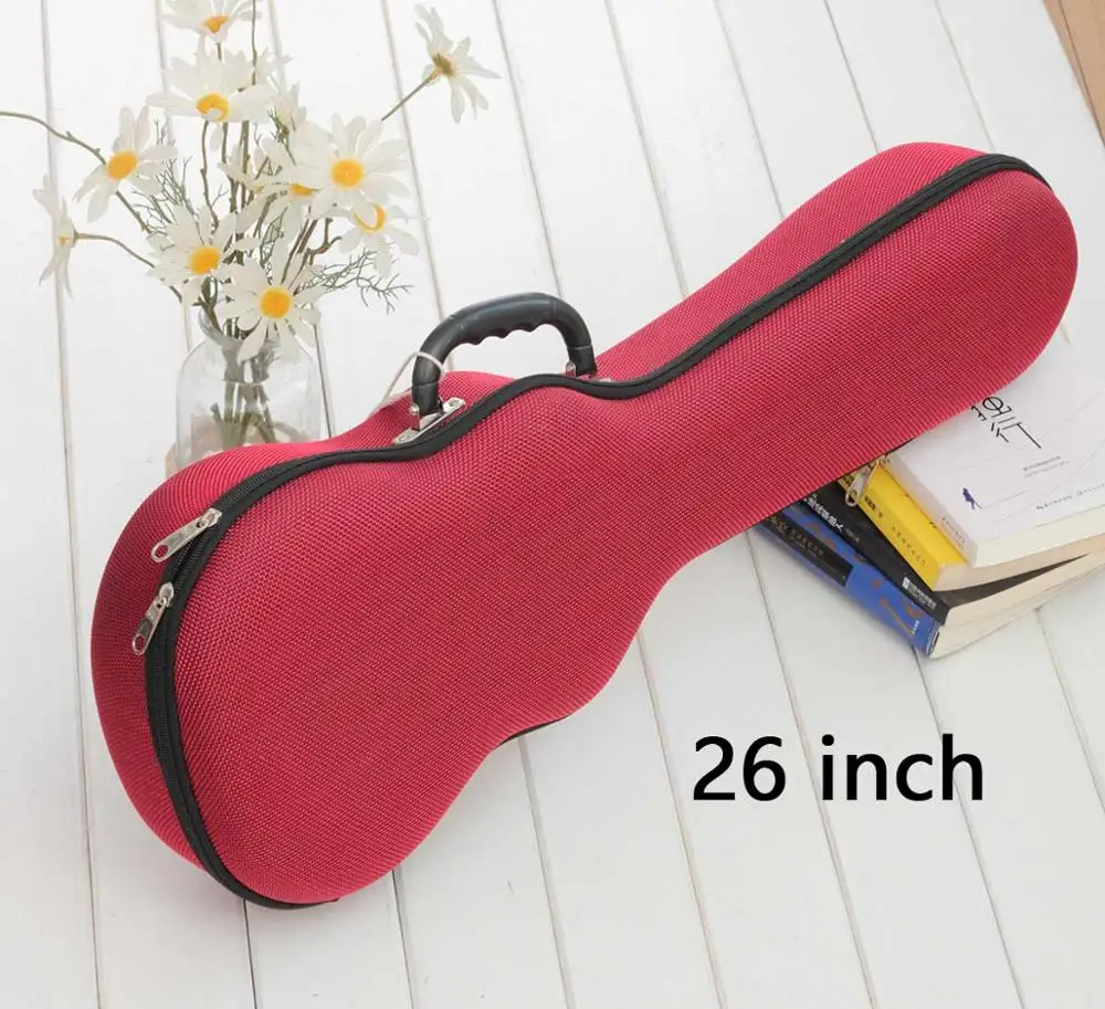red 26 inch Укулеле жесткий футляр сумка легкая сопрано концертный тенор 21 23 26 дюймов Ukelele серый красный синий мини гитара аксессуары Gig - Цвет: red 26 inch