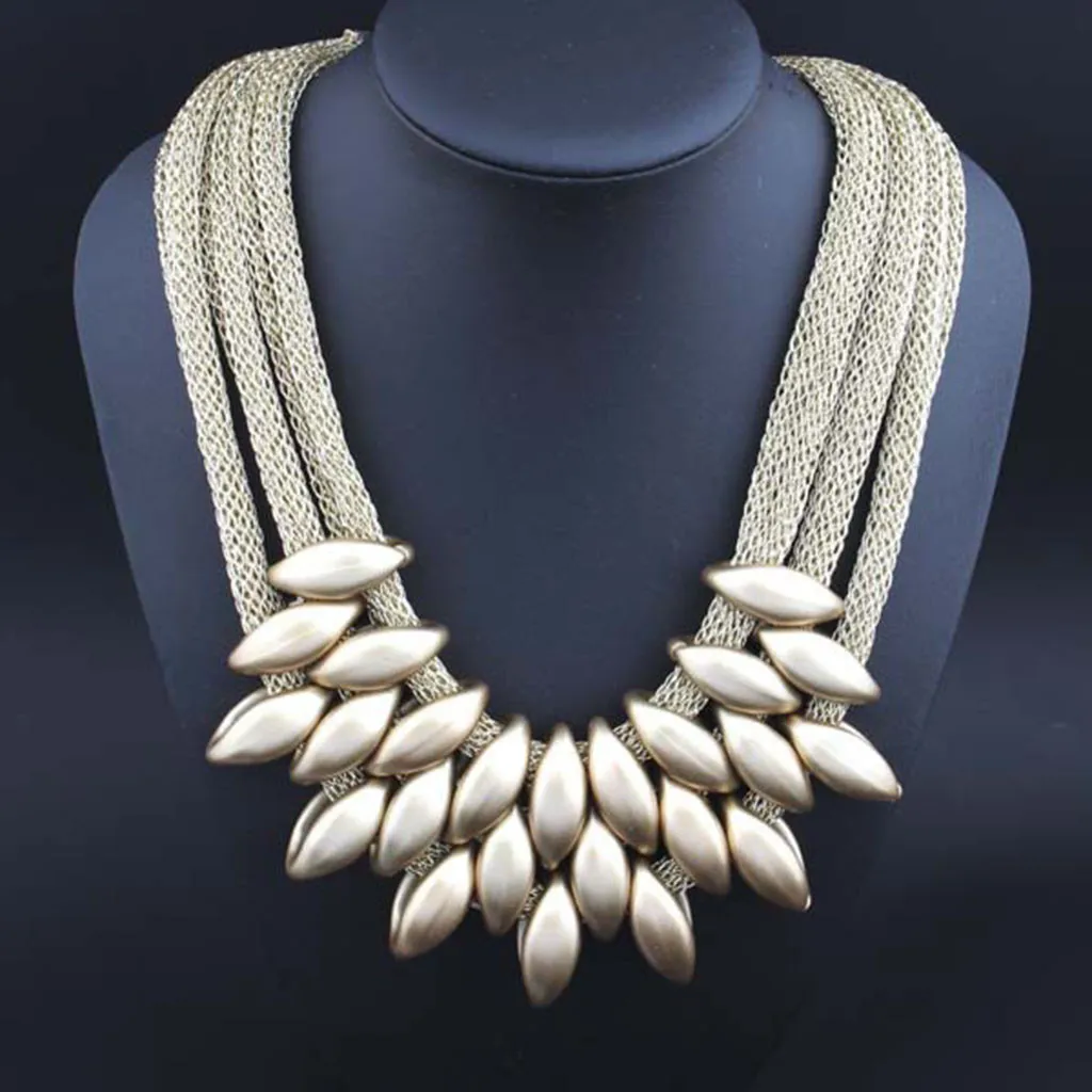 

Best Big Drop personality Necklace Women Lady Choker Statement Bib Knit Necklace Fashion Charm Jewelry Chain Jewelry 10H