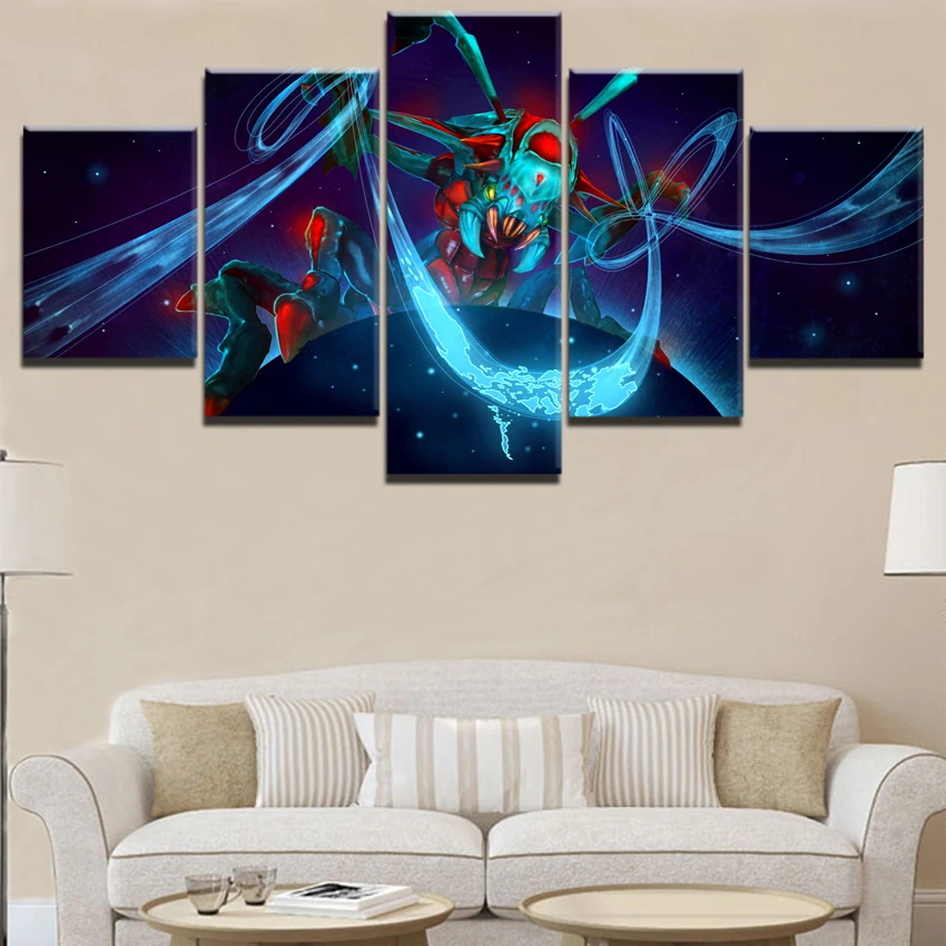 Canvas Printed Poster Modern Home Decoration 5 Pieces DotA 2 Paintings Wall Art Game Pictures Cuadr