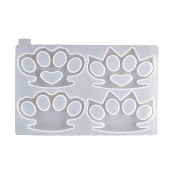 

Self Defense Keychain Tools Resin Mold Tiger Paw Five Finger Knuckles Pendant Keyring Resin Casting Mold Jewelry Tools