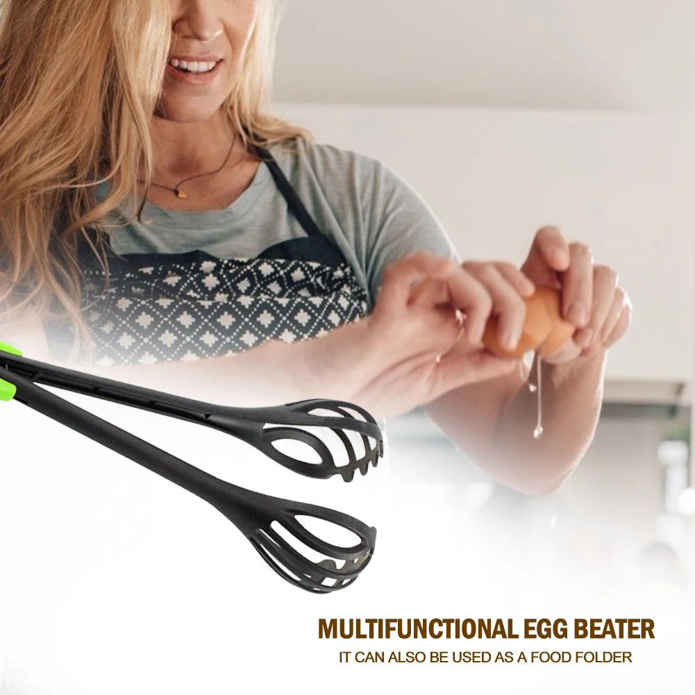 Multifunctional Egg Beater Drinks Whisk Mixer Stirrer Nylon Noodle Tongs Pasta Spaghetti Tongs Food Clips Kitchen Tools
