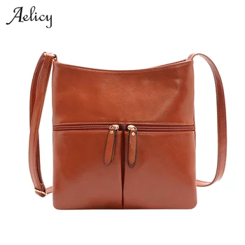 

Women Messenger Bags Females Bucket Bag Leather Crossbody Shoulder Bag Handbag Satchel Large-capacity Leisure Bag Pure Color