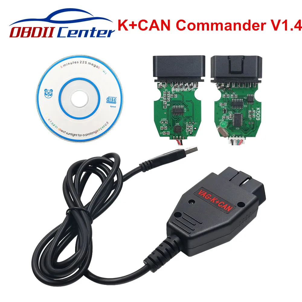 Cena Skaner diagnostyczny VAG Commander USB VAG K + CAN Commander 1.4 automatyczny interfejs diagnostyczny OBD2 FTDI FT232RL dla Audi Seat Skoda V.W