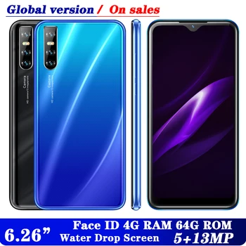 

4GB RAM 64GB ROM 6.26'' Note 8 Pro Quad Core Smartphones Water Drop Screen Face id unlocked Android Mobile Phone Cheap Celulares